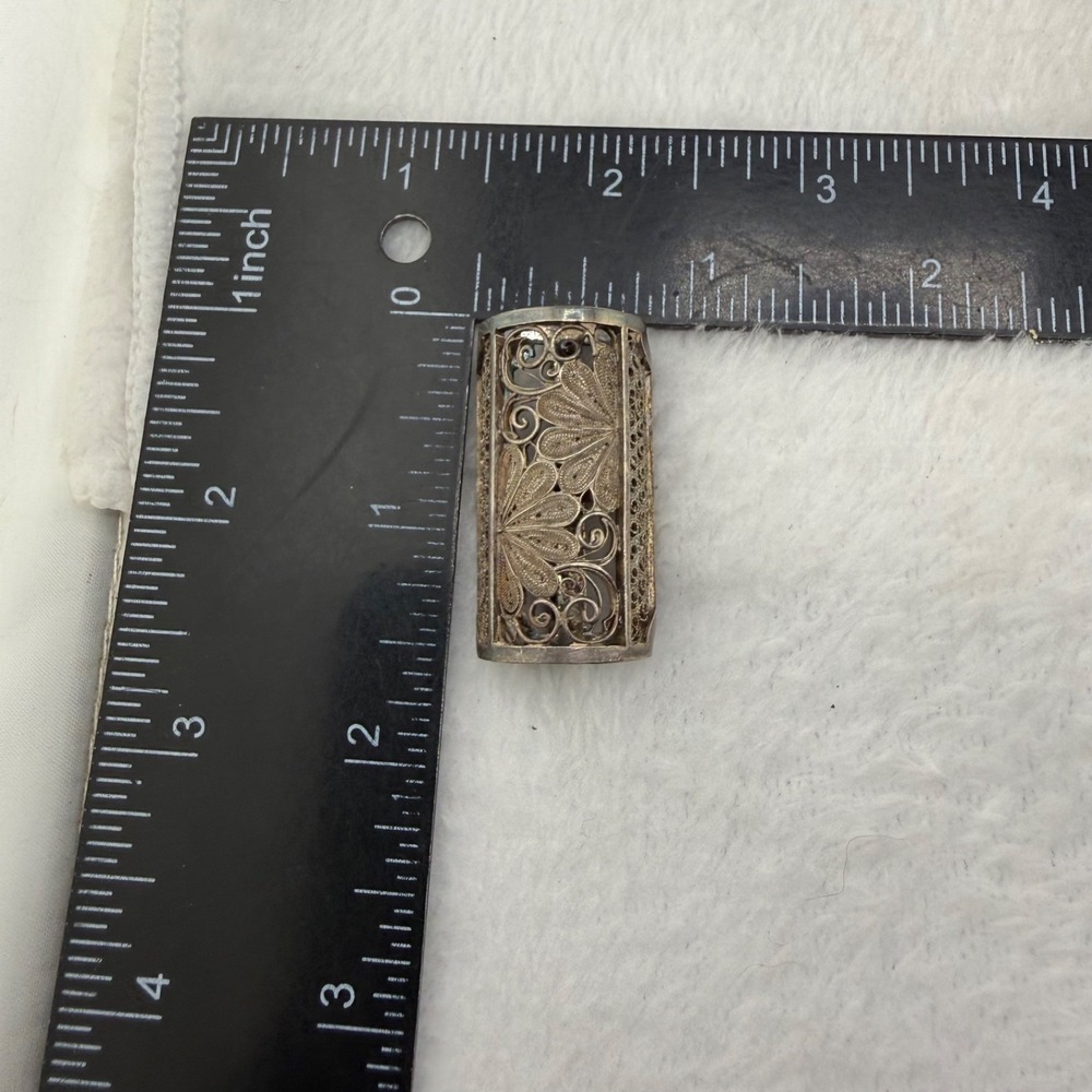 Vintage Sterling Silver Brooch Vinaigrette Japanese Export - Picture 11 of 13